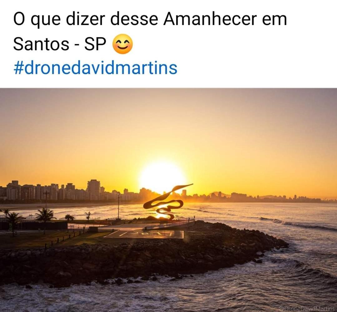 Vista Mar Na Praia Do Gonzaga Santos  Exterior foto