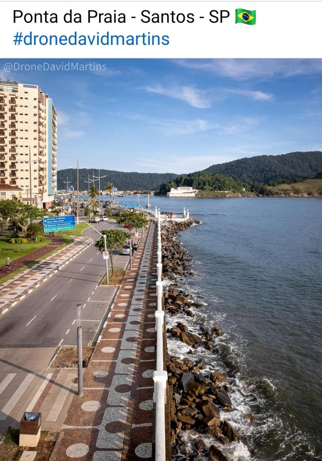 Vista Mar Na Praia Do Gonzaga Santos  Exterior foto
